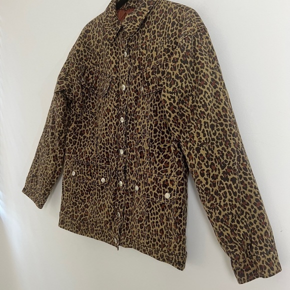 Marissa Webb Ellery Khaki Leopard Print Cotton Canvas Quilted Utility Jacket - Picture 5 of 16